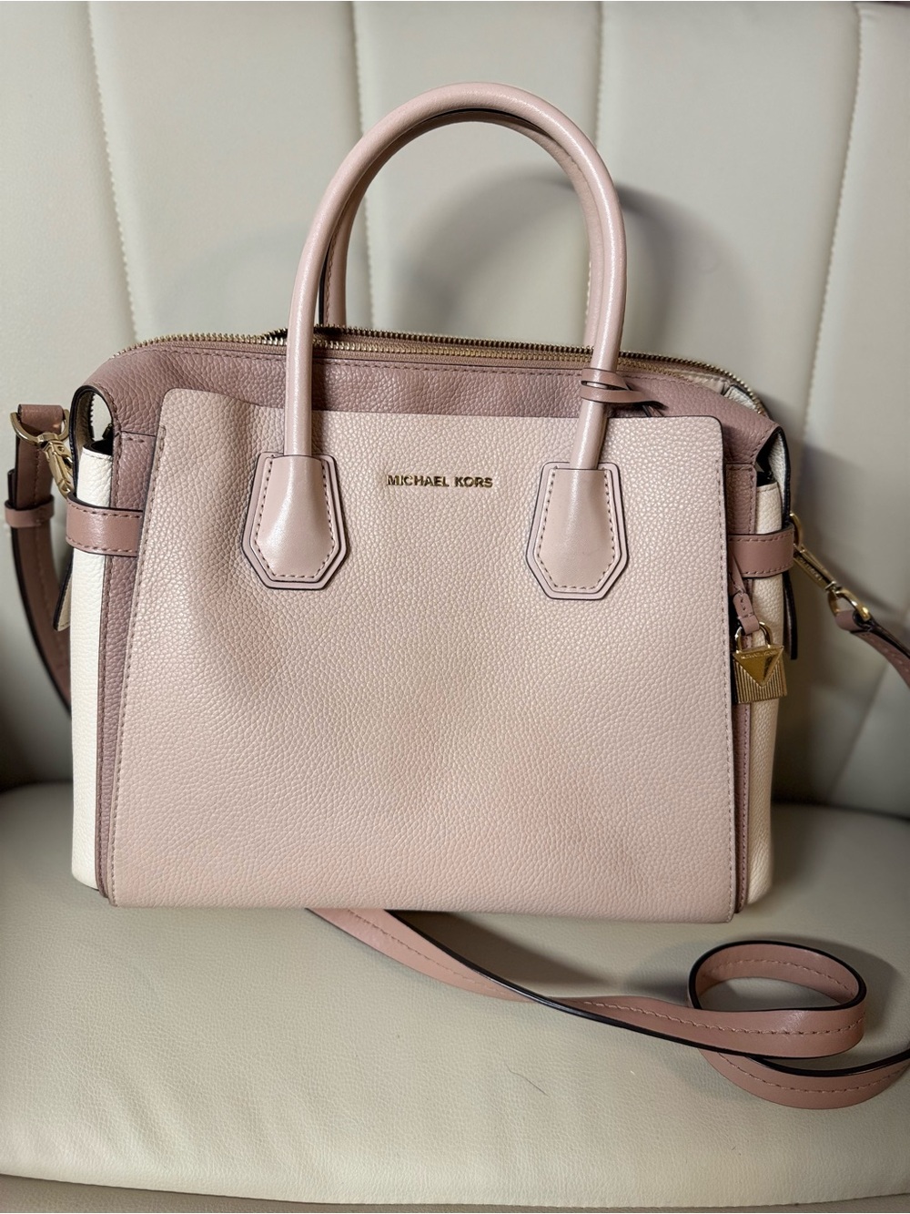 Michael Kors Pink Leather Satchel Handbag